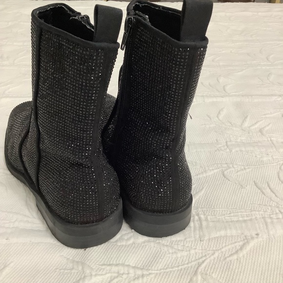 Zara flat black rhinestone ankle boot 37 EU 6.5/7 US - Picture 5 of 10